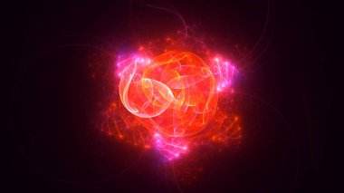 Soyut fraktal ışık arkaplanı 3 boyutlu oluşturuluyor