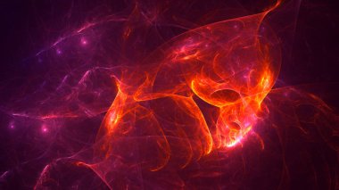 Soyut fraktal ışık arkaplanı 3 boyutlu oluşturuluyor