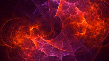 Soyut fraktal ışık arkaplanı 3 boyutlu oluşturuluyor