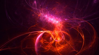 Soyut fraktal ışık arkaplanı 3 boyutlu oluşturuluyor