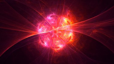 Soyut fraktal ışık arkaplanı 3 boyutlu oluşturuluyor