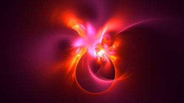 Soyut fraktal ışık arkaplanı 3 boyutlu oluşturuluyor