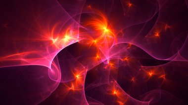 Soyut fraktal ışık arkaplanı 3 boyutlu oluşturuluyor