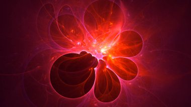 Soyut fraktal ışık arkaplanı 3 boyutlu oluşturuluyor