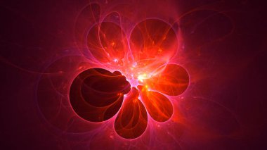 Soyut fraktal ışık arkaplanı 3 boyutlu oluşturuluyor