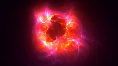 Soyut fraktal ışık arkaplanı 3 boyutlu oluşturuluyor