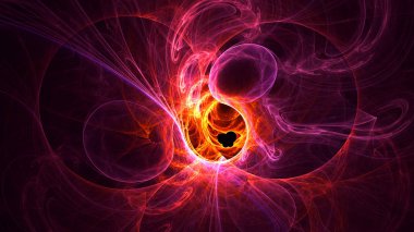 Soyut fraktal ışık arkaplanı 3 boyutlu oluşturuluyor