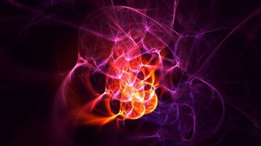 Soyut fraktal ışık arkaplanı 3 boyutlu oluşturuluyor