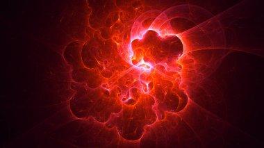 Soyut fraktal ışık arkaplanı 3 boyutlu oluşturuluyor