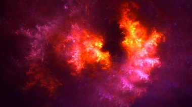 Soyut fraktal ışık arkaplanı 3 boyutlu oluşturuluyor