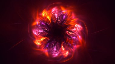 Soyut fraktal ışık arkaplanı 3 boyutlu oluşturuluyor