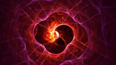 Soyut fraktal ışık arkaplanı 3 boyutlu oluşturuluyor