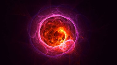 Soyut fraktal ışık arkaplanı 3 boyutlu oluşturuluyor