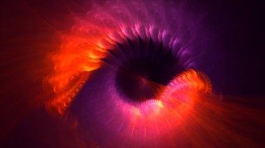 Soyut fraktal ışık arkaplanı 3 boyutlu oluşturuluyor