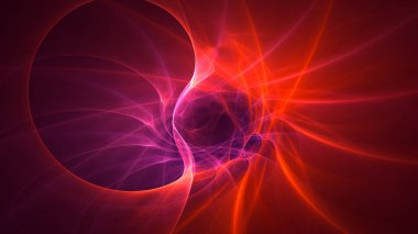 Soyut fraktal ışık arkaplanı 3 boyutlu oluşturuluyor