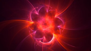 Soyut fraktal ışık arkaplanı 3 boyutlu oluşturuluyor