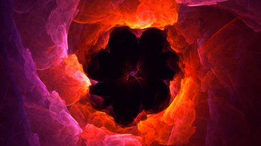 Soyut fraktal ışık arkaplanı 3 boyutlu oluşturuluyor