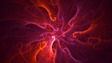 Soyut fraktal ışık arkaplanı 3 boyutlu oluşturuluyor