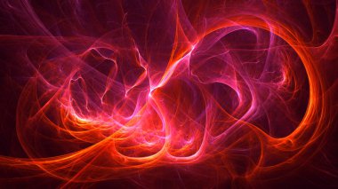 Soyut fraktal ışık arkaplanı 3 boyutlu oluşturuluyor