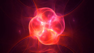 Soyut fraktal ışık arkaplanı 3 boyutlu oluşturuluyor