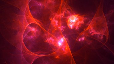 Soyut fraktal ışık arkaplanı 3 boyutlu oluşturuluyor