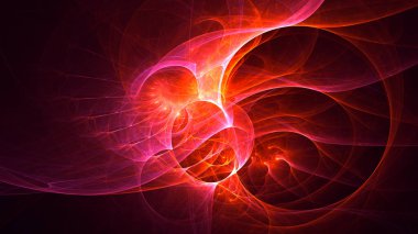 Soyut fraktal ışık arkaplanı 3 boyutlu oluşturuluyor