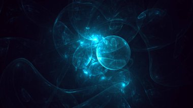 Soyut fraktal ışık arkaplanı 3 boyutlu oluşturuluyor