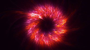 Soyut fraktal ışık arkaplanı 3 boyutlu oluşturuluyor