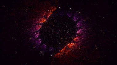 Soyut fraktal ışık arkaplanı 3 boyutlu oluşturuluyor