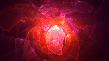 Soyut fraktal ışık arkaplanı 3 boyutlu oluşturuluyor