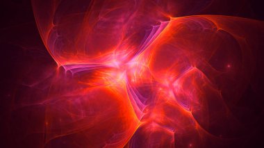 Soyut fraktal ışık arkaplanı 3 boyutlu oluşturuluyor