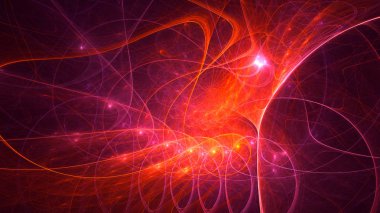 Soyut fraktal ışık arkaplanı 3 boyutlu oluşturuluyor