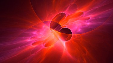 Soyut fraktal ışık arkaplanı 3 boyutlu oluşturuluyor