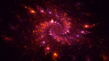 Soyut fraktal ışık arkaplanı 3 boyutlu oluşturuluyor