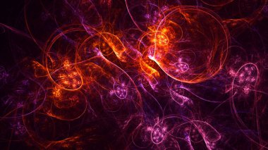 Soyut fraktal ışık arkaplanı 3 boyutlu oluşturuluyor