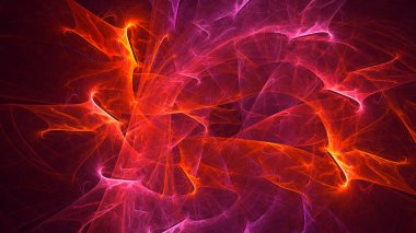 Soyut fraktal ışık arkaplanı 3 boyutlu oluşturuluyor