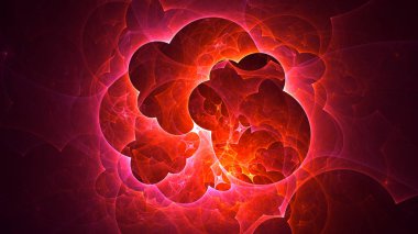 Soyut fraktal ışık arkaplanı 3 boyutlu oluşturuluyor