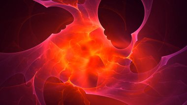 Soyut fraktal ışık arkaplanı 3 boyutlu oluşturuluyor