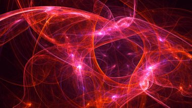 Soyut fraktal ışık arkaplanı 3 boyutlu oluşturuluyor