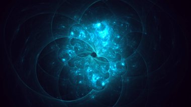 Soyut fraktal ışık arkaplanı 3 boyutlu oluşturuluyor
