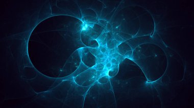 Soyut fraktal ışık arkaplanı 3 boyutlu oluşturuluyor