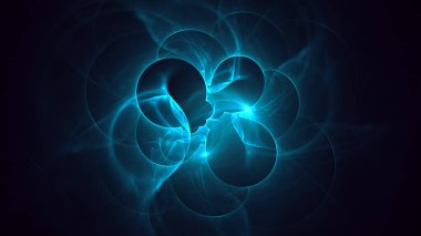 Soyut fraktal ışık arkaplanı 3 boyutlu oluşturuluyor
