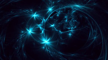 Soyut fraktal ışık arkaplanı 3 boyutlu oluşturuluyor