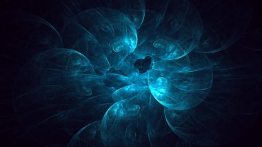 Soyut fraktal ışık arkaplanı 3 boyutlu oluşturuluyor