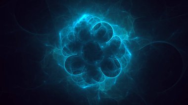 Soyut fraktal ışık arkaplanı 3 boyutlu oluşturuluyor