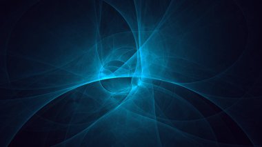 Soyut mavi fraktal ışık arkaplanı 3 boyutlu oluşturuluyor