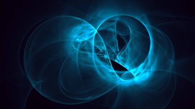 Soyut mavi fraktal ışık arkaplanı 3 boyutlu oluşturuluyor