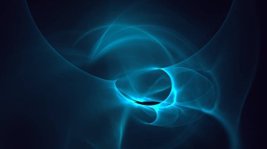 Soyut mavi fraktal ışık arkaplanı 3 boyutlu oluşturuluyor