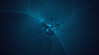 Soyut mavi fraktal ışık arkaplanı 3 boyutlu oluşturuluyor