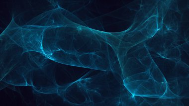 Soyut mavi fraktal ışık arkaplanı 3 boyutlu oluşturuluyor